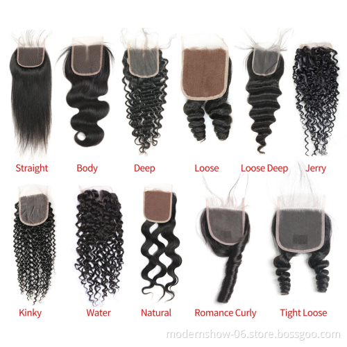 Large Stock Brazilian Virgin Hair Bundles With Closure , Factory Wholesale Price Cuticle Aligned Virgin Hair Different Texture